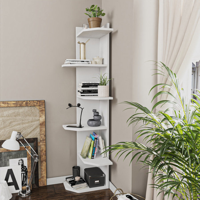 Ebern Designs Corner Bookcase & Reviews Wayfair